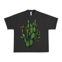Pigment Black cactus with flowers Urban Heavy Tee - AdoDesignShop