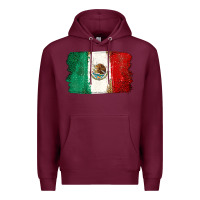Burgundy Mexican Flag Premium Hoodie - texasbilliewilder