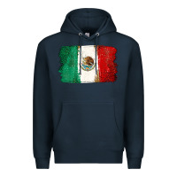 Navy Mexican Flag Premium Hoodie - texasbilliewilder