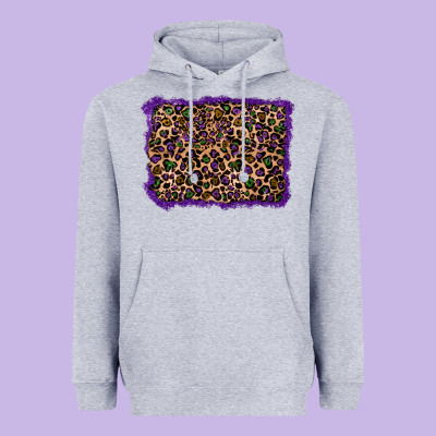 Mardi Gras Leopard Background Heavyweight Hoodie Designed By Ranaportraitstore