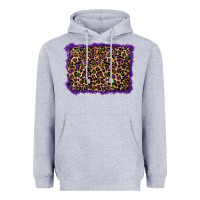 Heather Grey mardi gras leopard background Heavyweight Hoodie - RanaPortraitStore