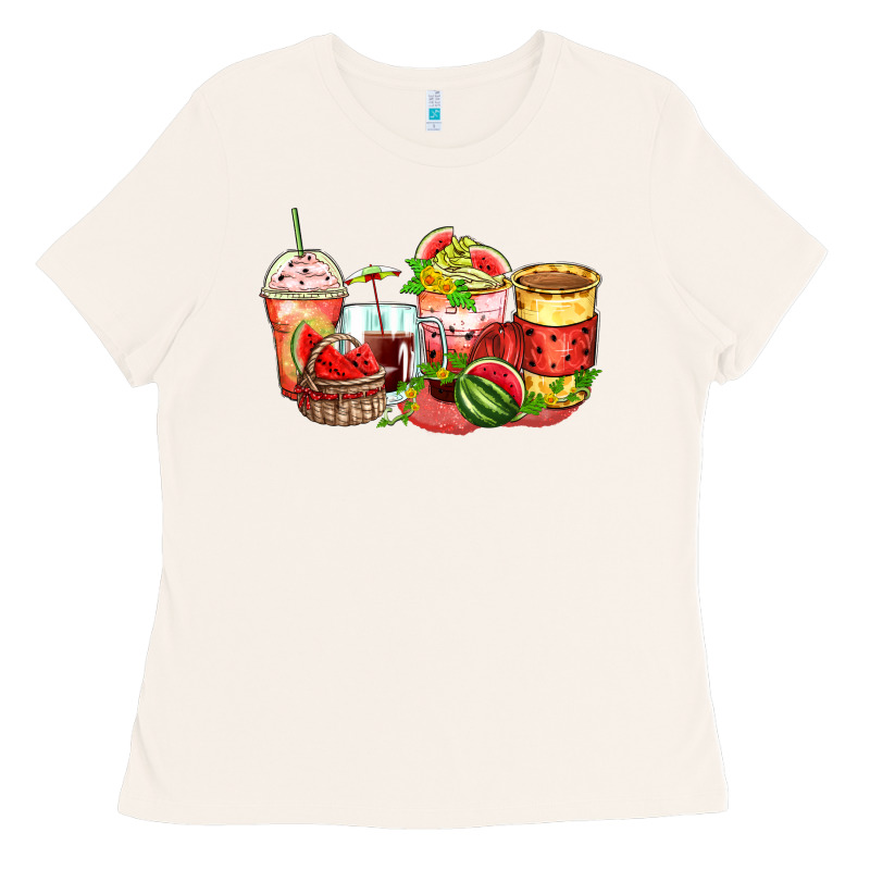 Watermelon Farm Fresh Coffee Cups Ladies Tee by Zillion Design Studio | Teevron