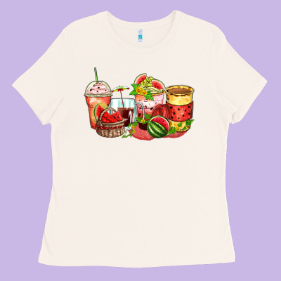 Watermelon Farm Fresh Coffee Cups Ladies Tee Designed By Zillion Design Studio