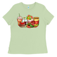 Matcha watermelon farm fresh coffee cups Ladies Tee - Zillion Design Studio