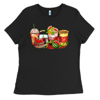 Black watermelon farm fresh coffee cups Ladies Tee - Zillion Design Studio