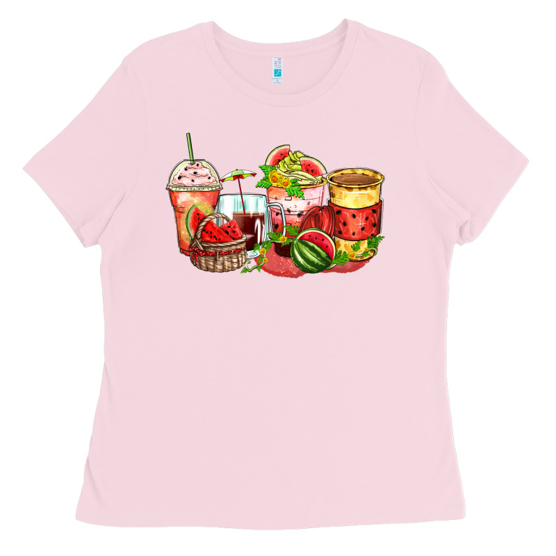 Watermelon Farm Fresh Coffee Cups Ladies Tee by Zillion Design Studio | Teevron