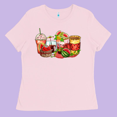 Watermelon Farm Fresh Coffee Cups Ladies Tee Designed By Zillion Design Studio