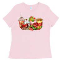 Bubblegum Pink watermelon farm fresh coffee cups Ladies Tee - Zillion Design Studio