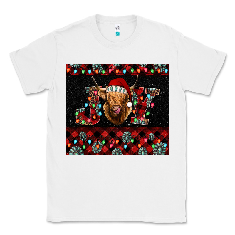 Highland Cow Joy Christmas Classic Tee by BarkalooDesign | Teevron