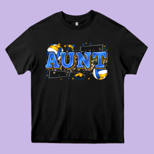 Aunt Volleyball Heavy Core Tee Designed By Zillion Design Studio