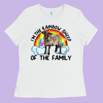I'm The Rainbow Sheep Of The Family Suffolk Sheep Black Face Sheep Ladies Tee Designed By Ranaportraitstore