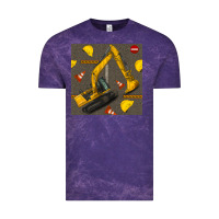 Cloud Purple excavator seamless pattern Vintage Tee - BundleAndBundleShop