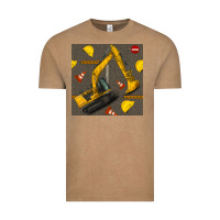 Vintage Coffee excavator seamless pattern Vintage Tee - BundleAndBundleShop