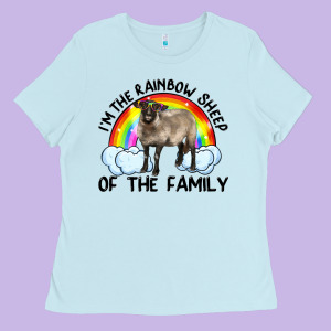 I'm The Rainbow Sheep Of The Family Suffolk Sheep Black Face Sheep Ladies Tee Designed By Ranaportraitstore
