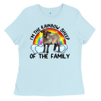 Baby Blue i'm the rainbow sheep of the family suffolk sheep black face sheep Ladies Tee - RanaPortraitStore