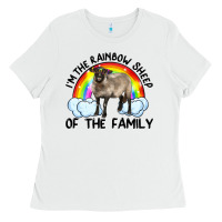 White i'm the rainbow sheep of the family suffolk sheep black face sheep Ladies Tee - RanaPortraitStore