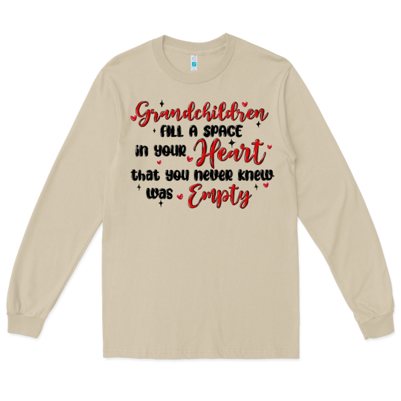 Grandchildren Fill A Space In Your Heart Long Sleeve Tee by MaliasSmallBusiness | Teevron