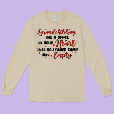 Grandchildren Fill A Space In Your Heart Long Sleeve Tee Designed By Maliassmallbusiness