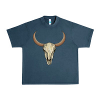 Midnight Navy bull skull Urban Heavy Tee - AdoDesignShop
