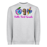 Heather Grey hello first grade tie dye 3200x2400 Heavyweight Sweatshirt - AdoDesignShop