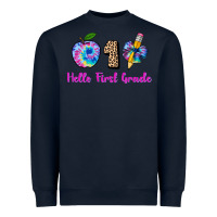 Navy hello first grade tie dye 3200x2400 Heavyweight Sweatshirt - AdoDesignShop