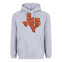 Heather Grey Texas Map Western Tooled Leather Pattern Heavyweight Hoodie - Bettercallsaul