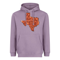 Lavender Texas Map Western Tooled Leather Pattern Heavyweight Hoodie - Bettercallsaul