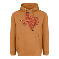 Meerkat Texas Map Western Tooled Leather Pattern Heavyweight Hoodie - Bettercallsaul