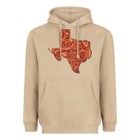 Mushroom Texas Map Western Tooled Leather Pattern Heavyweight Hoodie - Bettercallsaul