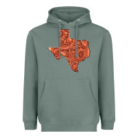 Sage Texas Map Western Tooled Leather Pattern Heavyweight Hoodie - Bettercallsaul