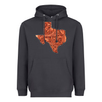 Smoke Texas Map Western Tooled Leather Pattern Heavyweight Hoodie - Bettercallsaul