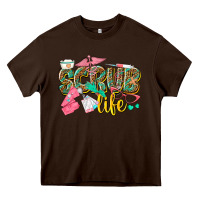 Chocolate Brown scrub life Heavy Core Tee - texasbilliewilder