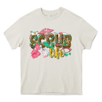 Cream scrub life Heavy Core Tee - texasbilliewilder