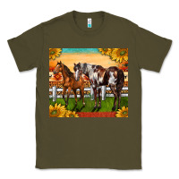 Army Green Western Ranch Horses Classic Tee - LillyAllenDesigns