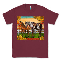 Burgundy Western Ranch Horses Classic Tee - LillyAllenDesigns