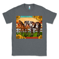 Charcoal Heather Western Ranch Horses Classic Tee - LillyAllenDesigns
