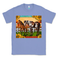 Colony Blue Western Ranch Horses Classic Tee - LillyAllenDesigns