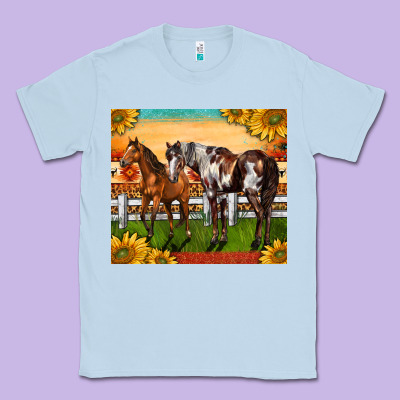 Western Ranch Horses Classic Tee Designed By Lillyallendesigns
