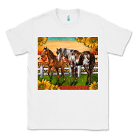 White Western Ranch Horses Classic Tee - LillyAllenDesigns