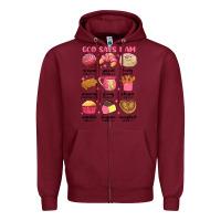 Burgundy god says i am mexican pan dulce Zipper Hoodie - MaliasSmallBusiness