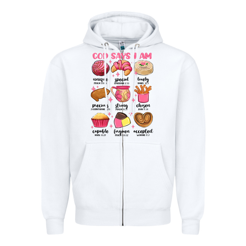God Says I Am Mexican Pan Dulce Zipper Hoodie by MaliasSmallBusiness | Teevron