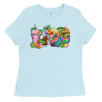 Baby Blue tropical coffee cups Ladies Tee - Zillion Design Studio