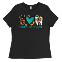 Black peace love dental Ladies Tee - JahusDesignShop