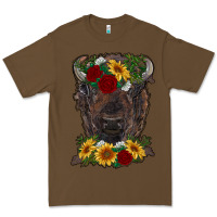 Cacao bison face with flowers Premium Tee - RanaPortraitStore