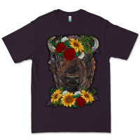 Plum bison face with flowers Premium Tee - RanaPortraitStore