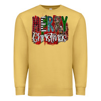 Antique Gold Merry Christmas Buffalo Plaid Leopard Premium Sweatshirt - Bettercallsaul