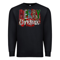 Black Merry Christmas Buffalo Plaid Leopard Premium Sweatshirt - Bettercallsaul