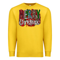 Lemon Merry Christmas Buffalo Plaid Leopard Premium Sweatshirt - Bettercallsaul