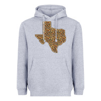 Heather Grey Western Texas Map Leopard Pattern Heavyweight Hoodie - Bettercallsaul