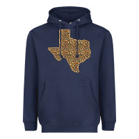 Navy Western Texas Map Leopard Pattern Heavyweight Hoodie - Bettercallsaul